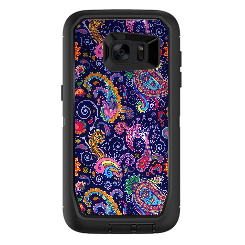  Purple Paisley Otterbox Defender Samsung Galaxy S7 Edge Skin