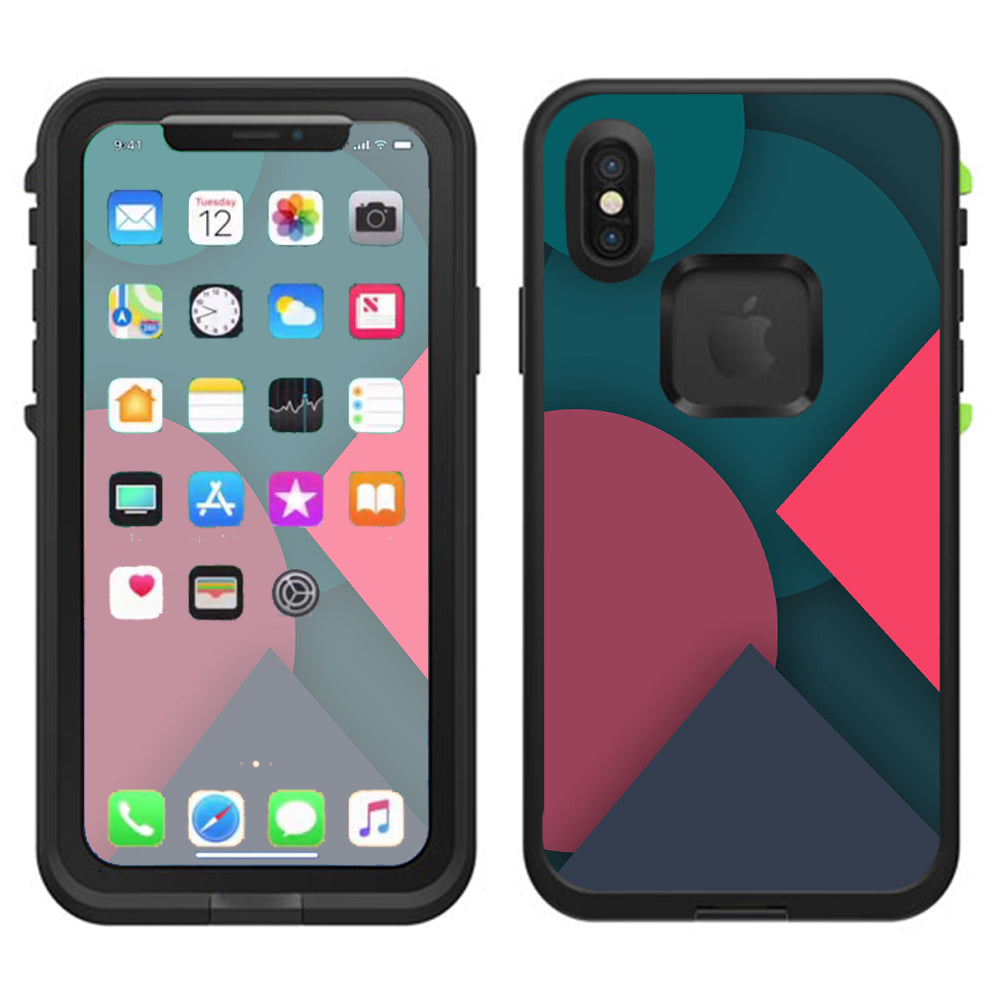  Pattern Pink Blue Lifeproof Fre Case iPhone X Skin