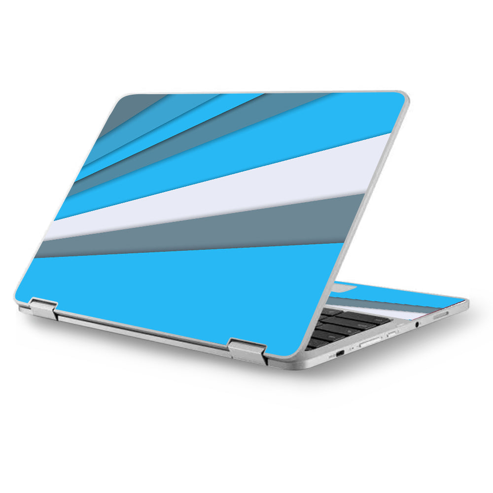  Blue Abstract Pattern Asus Chromebook Flip 12.5" Skin