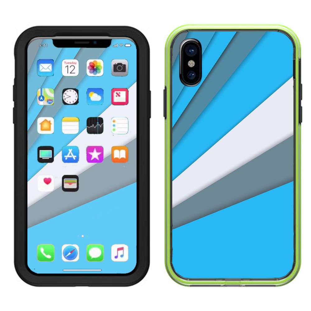  Blue Abstract Pattern Lifeproof Slam Case iPhone X Skin