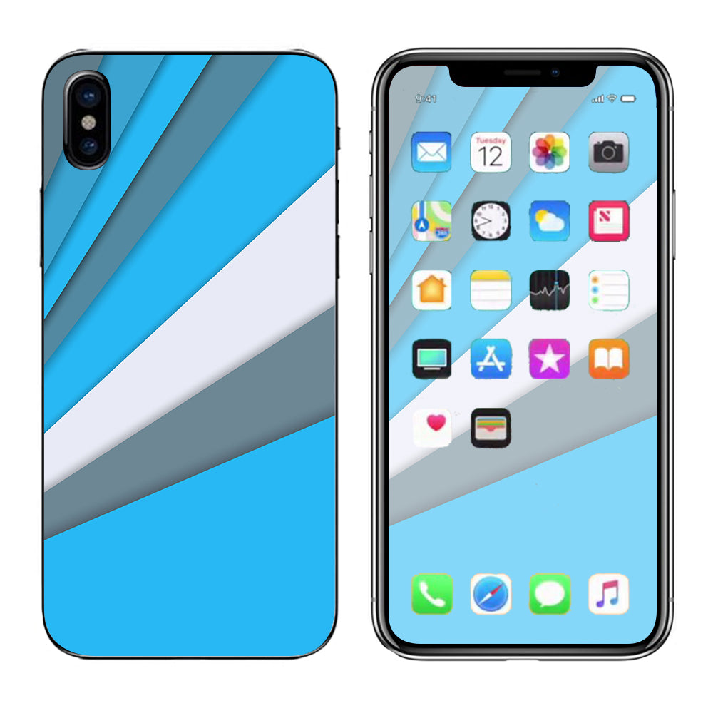  Blue Abstract Pattern Apple iPhone X Skin