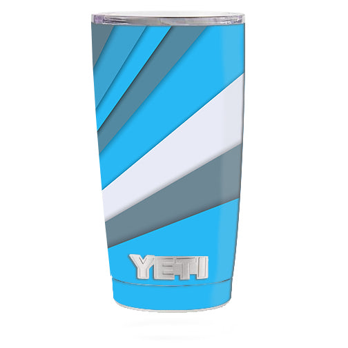  Blue Abstract Pattern Yeti 20oz Rambler Tumbler Skin