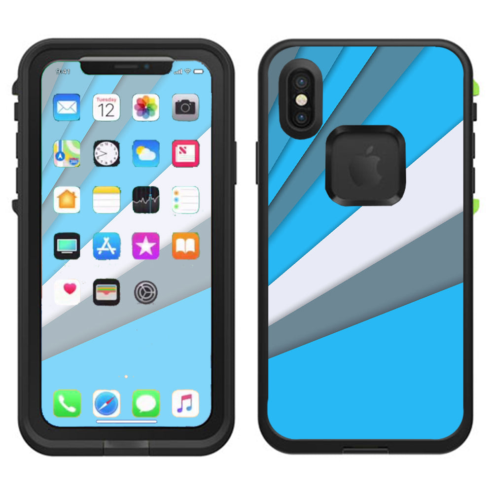  Blue Abstract Pattern Lifeproof Fre Case iPhone X Skin
