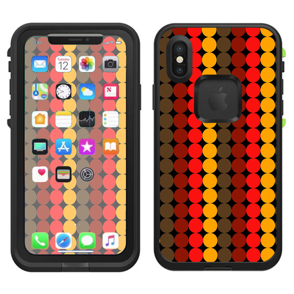  Circles Retro Pattern Lifeproof Fre Case iPhone X Skin