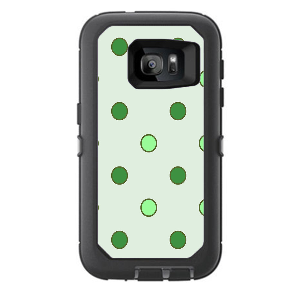  Green Polka Dots Otterbox Defender Samsung Galaxy S7 Skin