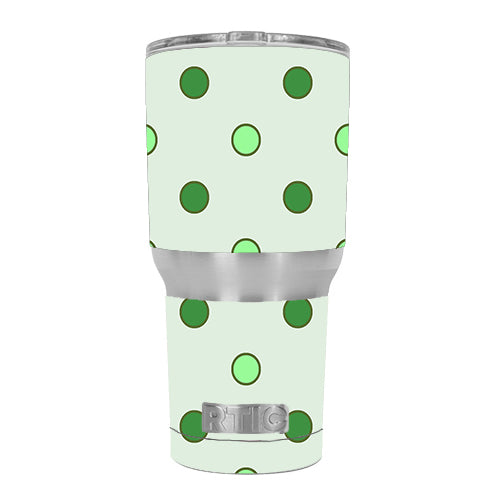  Green Polka Dots RTIC 30oz Tumbler Skin