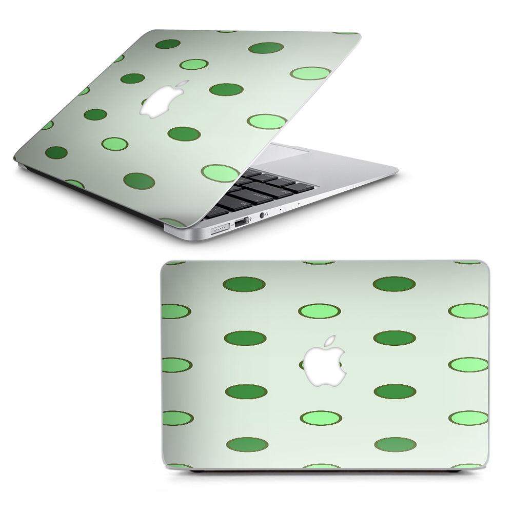  Green Polka Dots Macbook Air 13" A1369 A1466 Skin