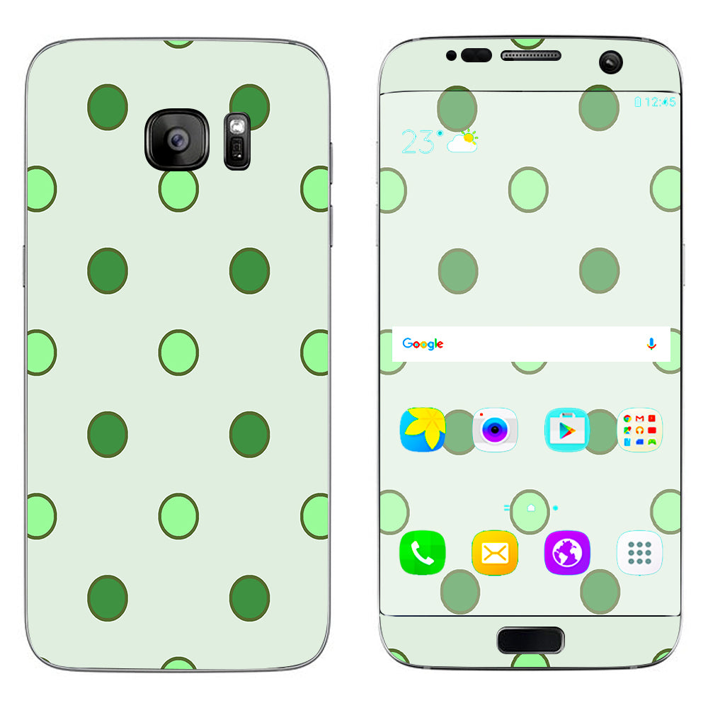  Green Polka Dots Samsung Galaxy S7 Edge Skin