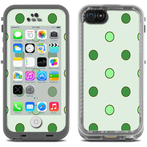  Green Polka Dots Lifeproof Fre iPhone 5C Skin