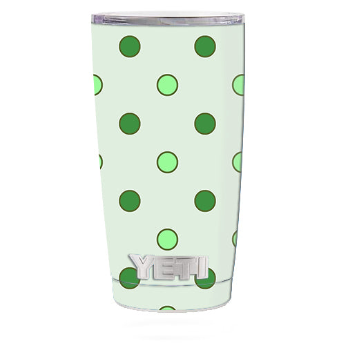  Green Polka Dots Yeti 20oz Rambler Tumbler Skin