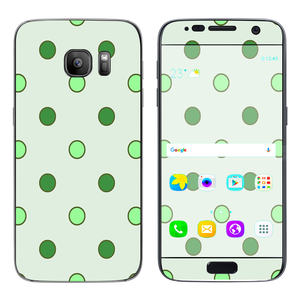 Green Polka Dots Samsung Galaxy S7 Skin