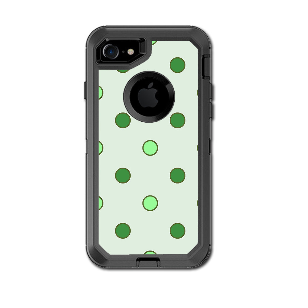  Green Polka Dots Otterbox Defender iPhone 7 or iPhone 8 Skin