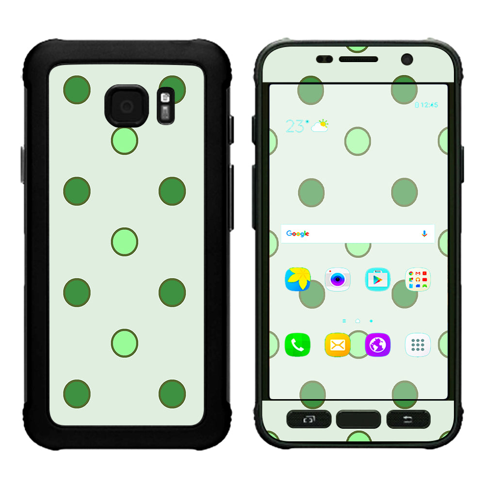  Green Polka Dots Samsung Galaxy S7 Active Skin