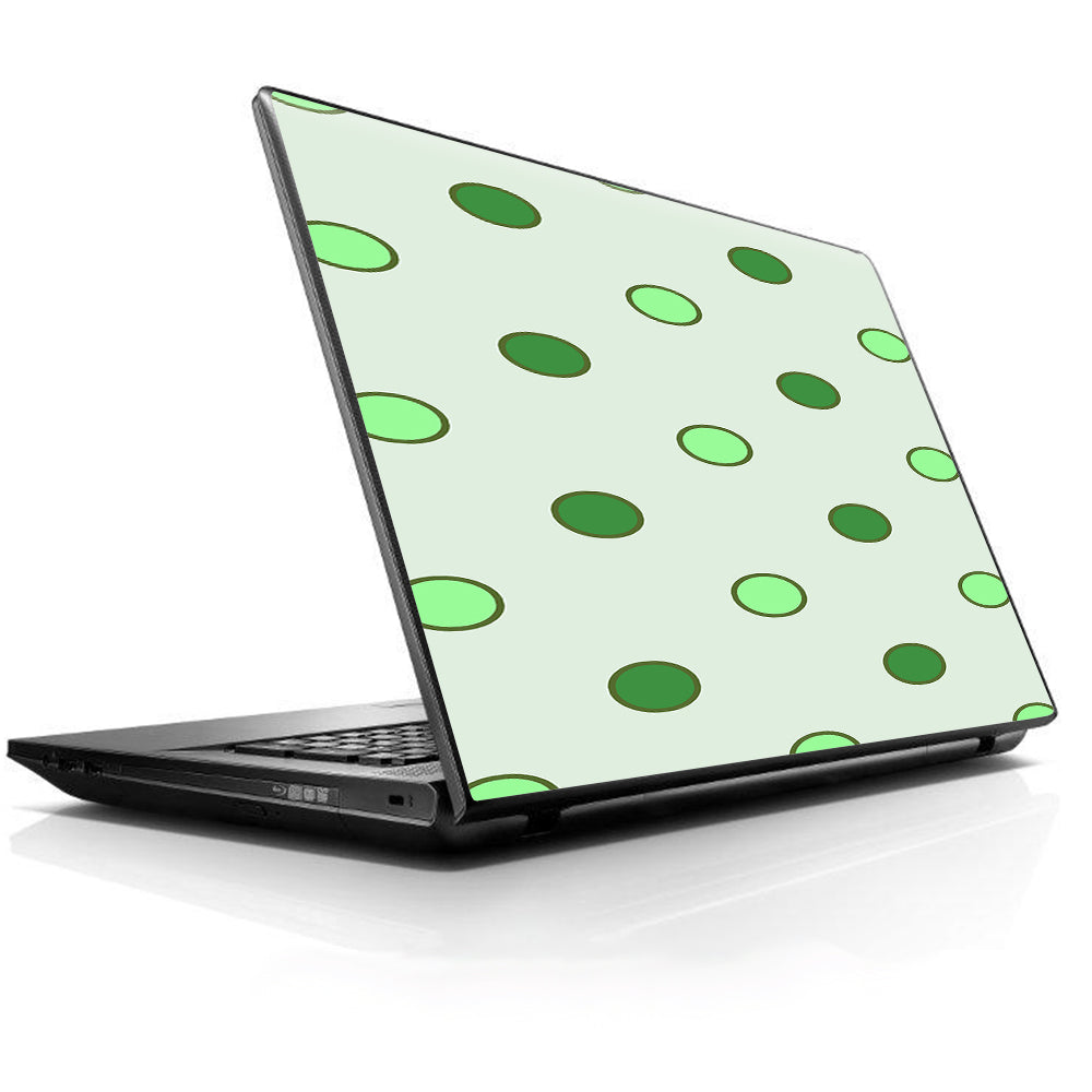  Green Polka Dots Universal 13 to 16 inch wide laptop Skin