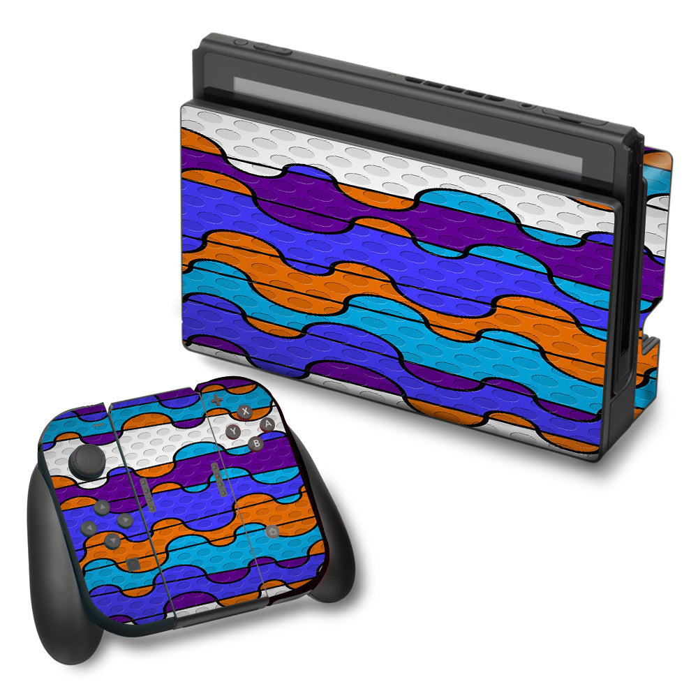  Colorful Swirl Print Nintendo Switch Skin