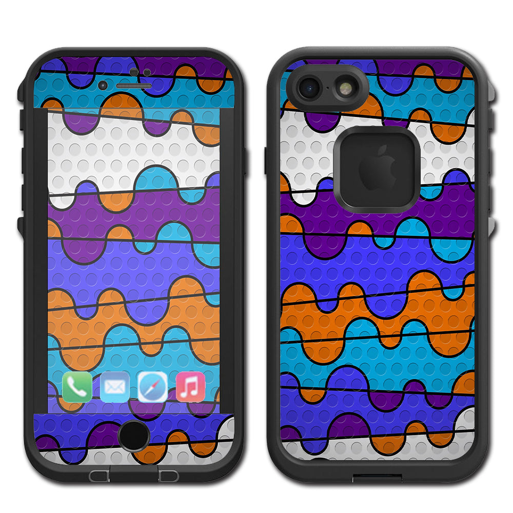 Colorful Swirl Print Lifeproof Fre iPhone 7 or iPhone 8 Skin