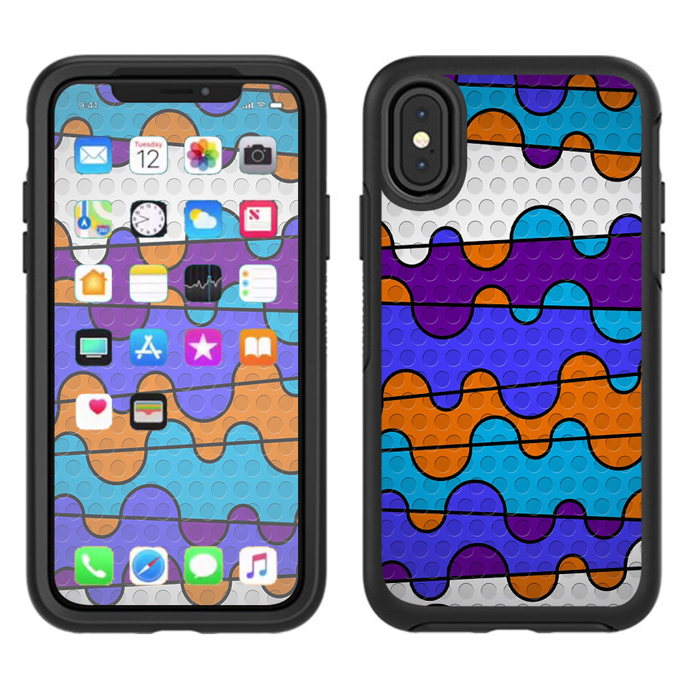  Colorful Swirl Print Otterbox Defender Apple iPhone X Skin