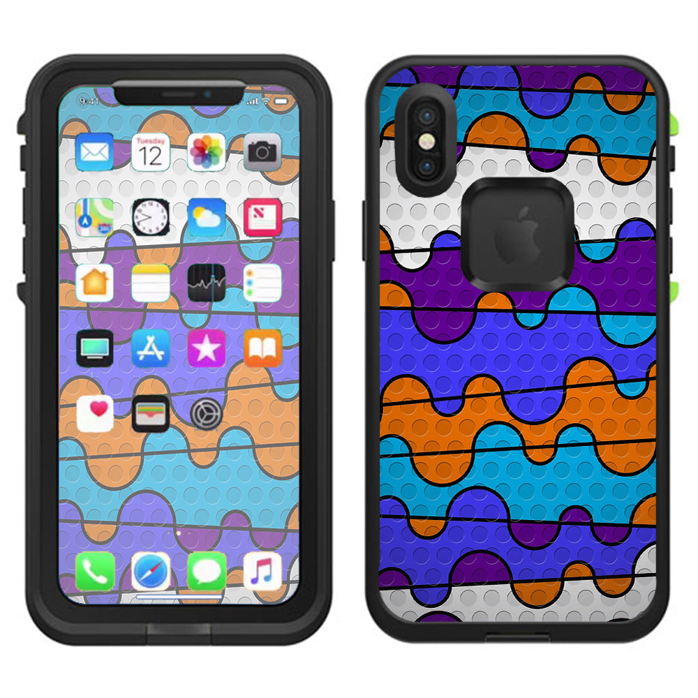  Colorful Swirl Print Lifeproof Fre Case iPhone X Skin