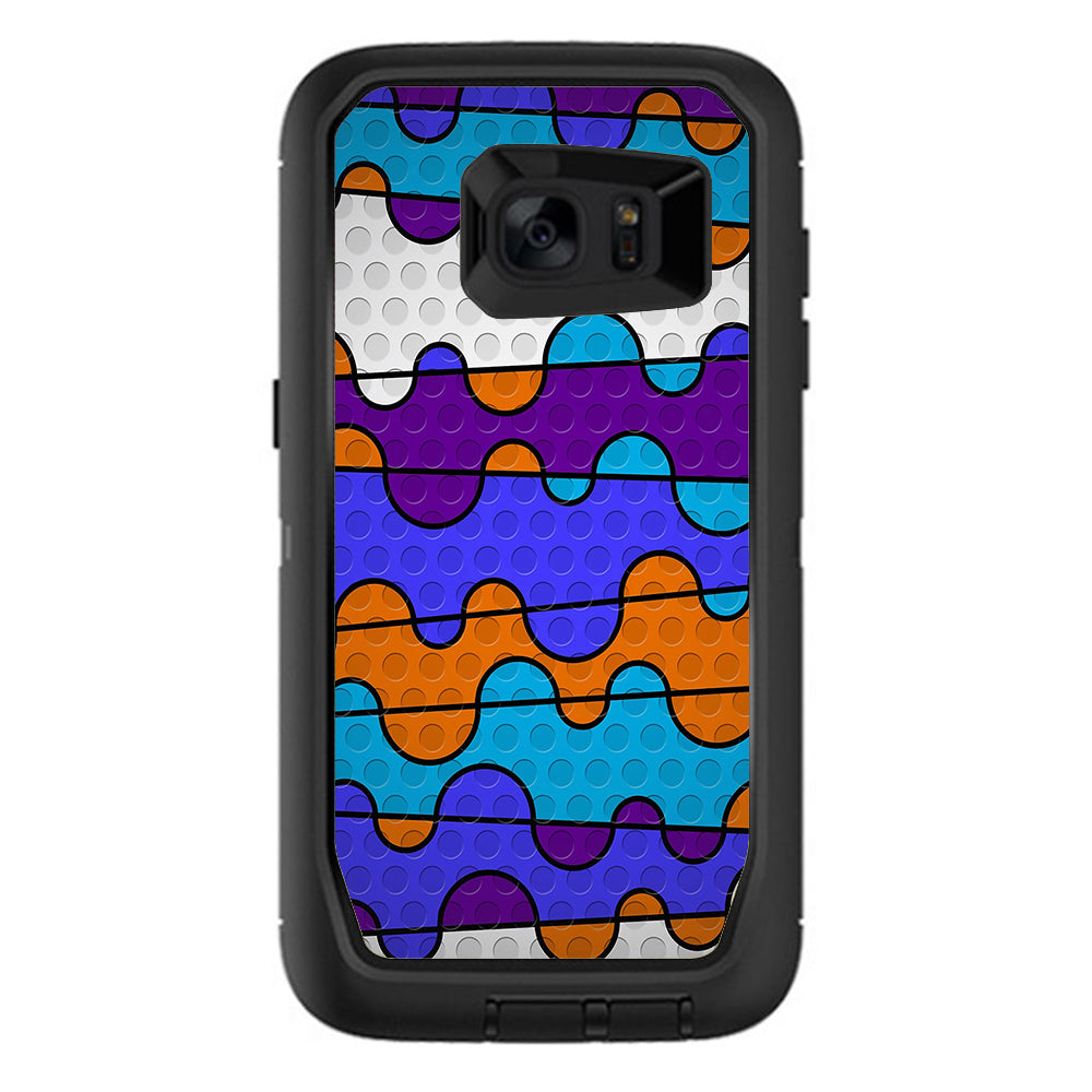  Colorful Swirl Print Otterbox Defender Samsung Galaxy S7 Edge Skin