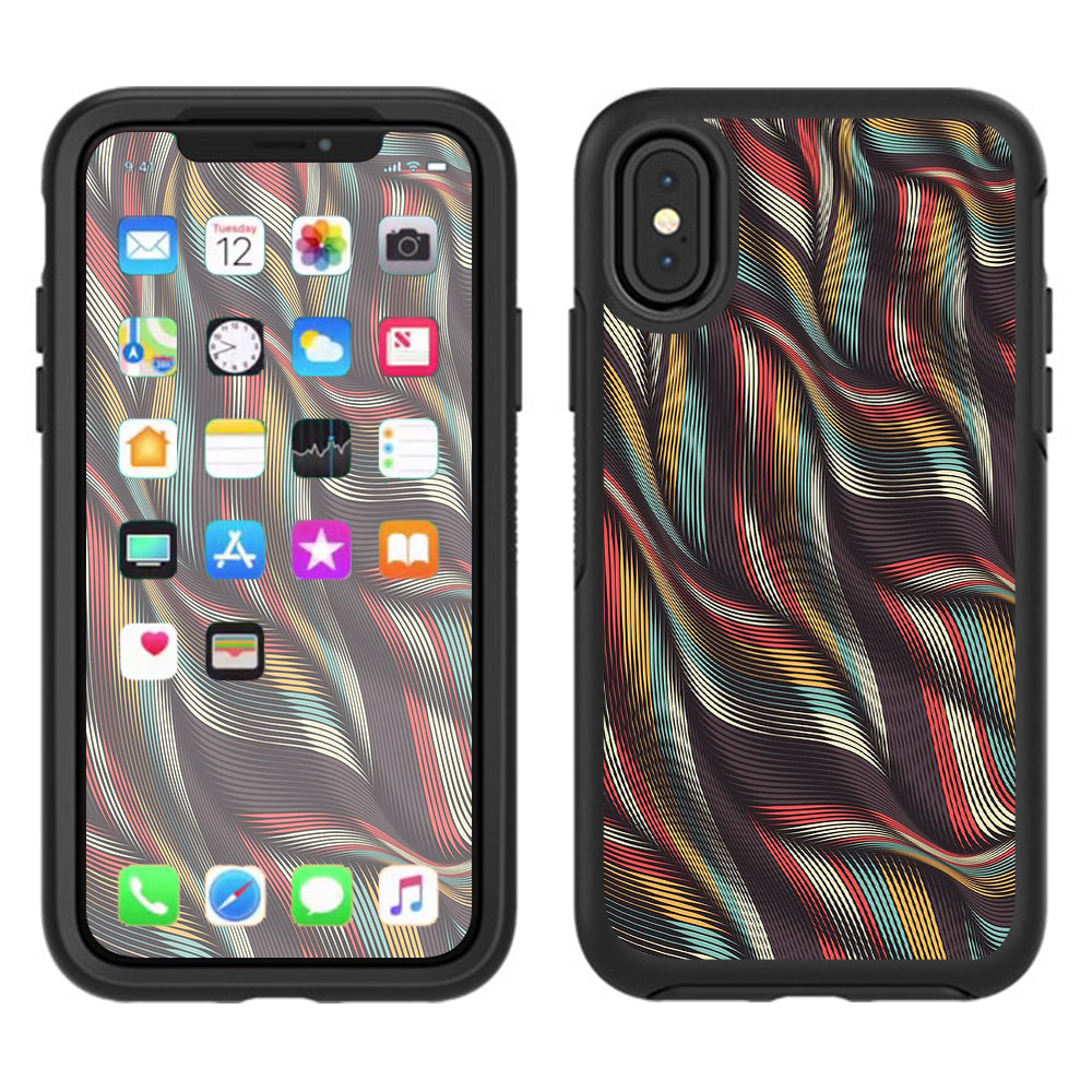 Textured Waves Weave Otterbox Defender Apple iPhone X Skin