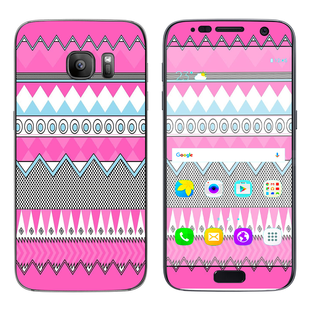  Pink Aztec Tribal Chevron Samsung Galaxy S7 Skin