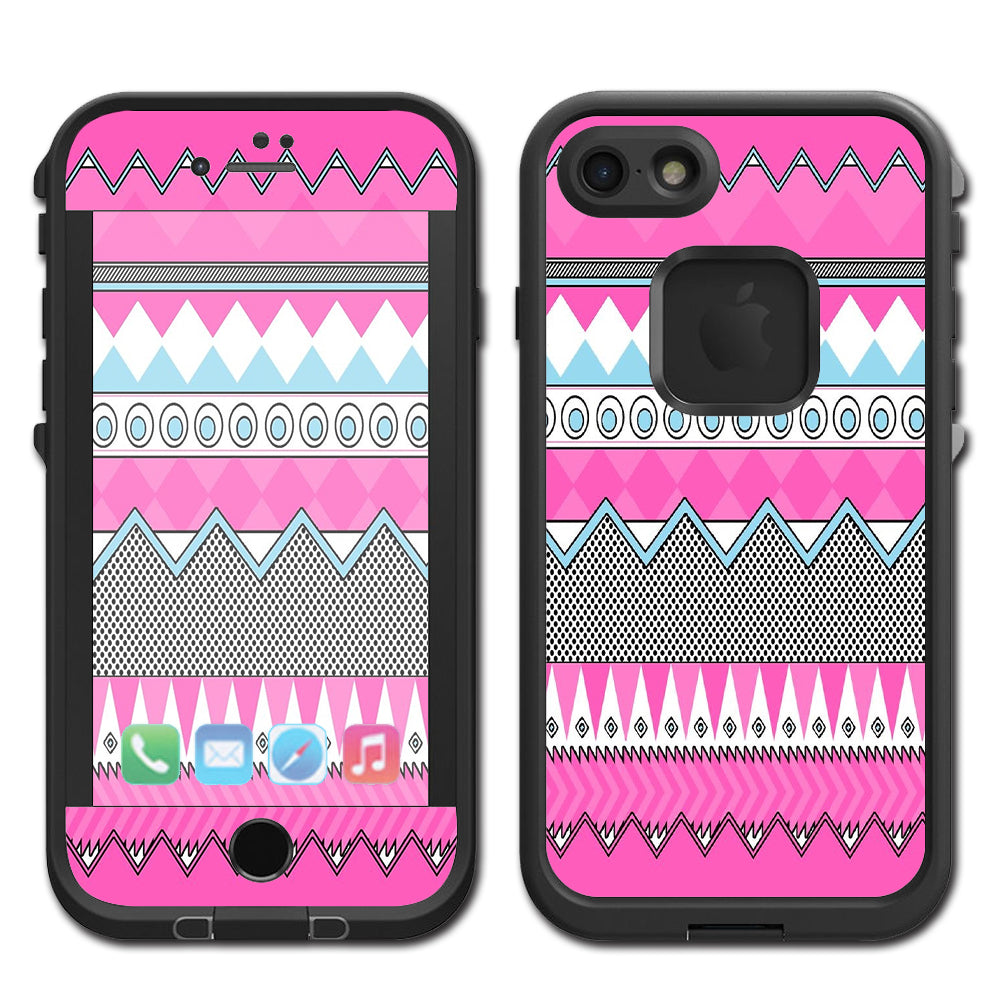  Pink Aztec Tribal Chevron Lifeproof Fre iPhone 7 or iPhone 8 Skin