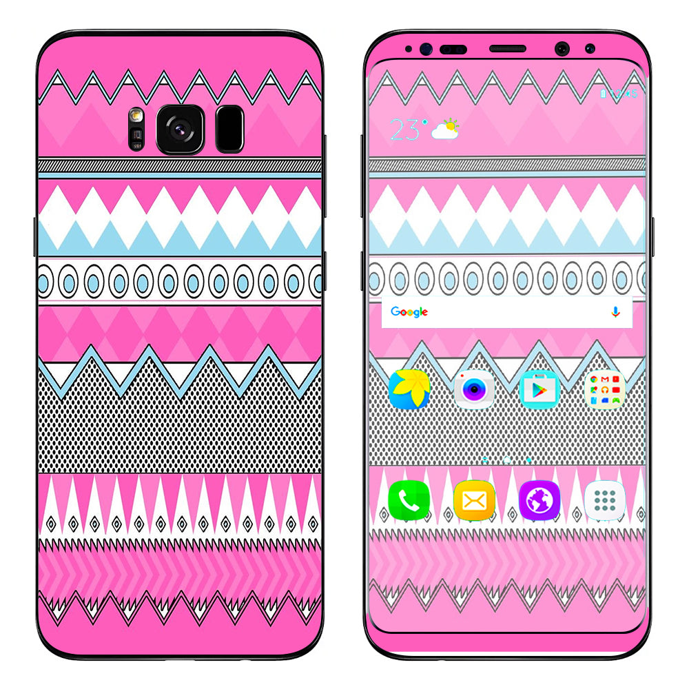  Pink Aztec Tribal Chevron Samsung Galaxy S8 Skin