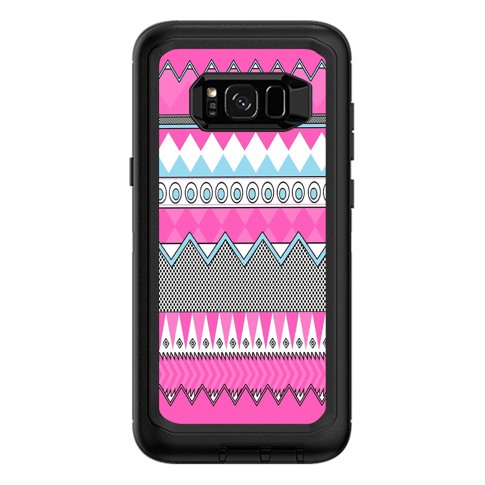  Pink Aztec Tribal Chevron Otterbox Defender Samsung Galaxy S8 Plus Skin