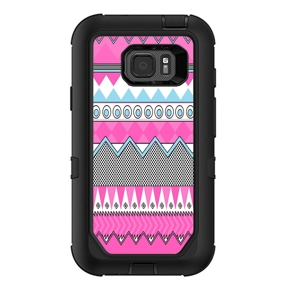 Pink Aztec Tribal Chevron Otterbox Defender Samsung Galaxy S7 Active Skin