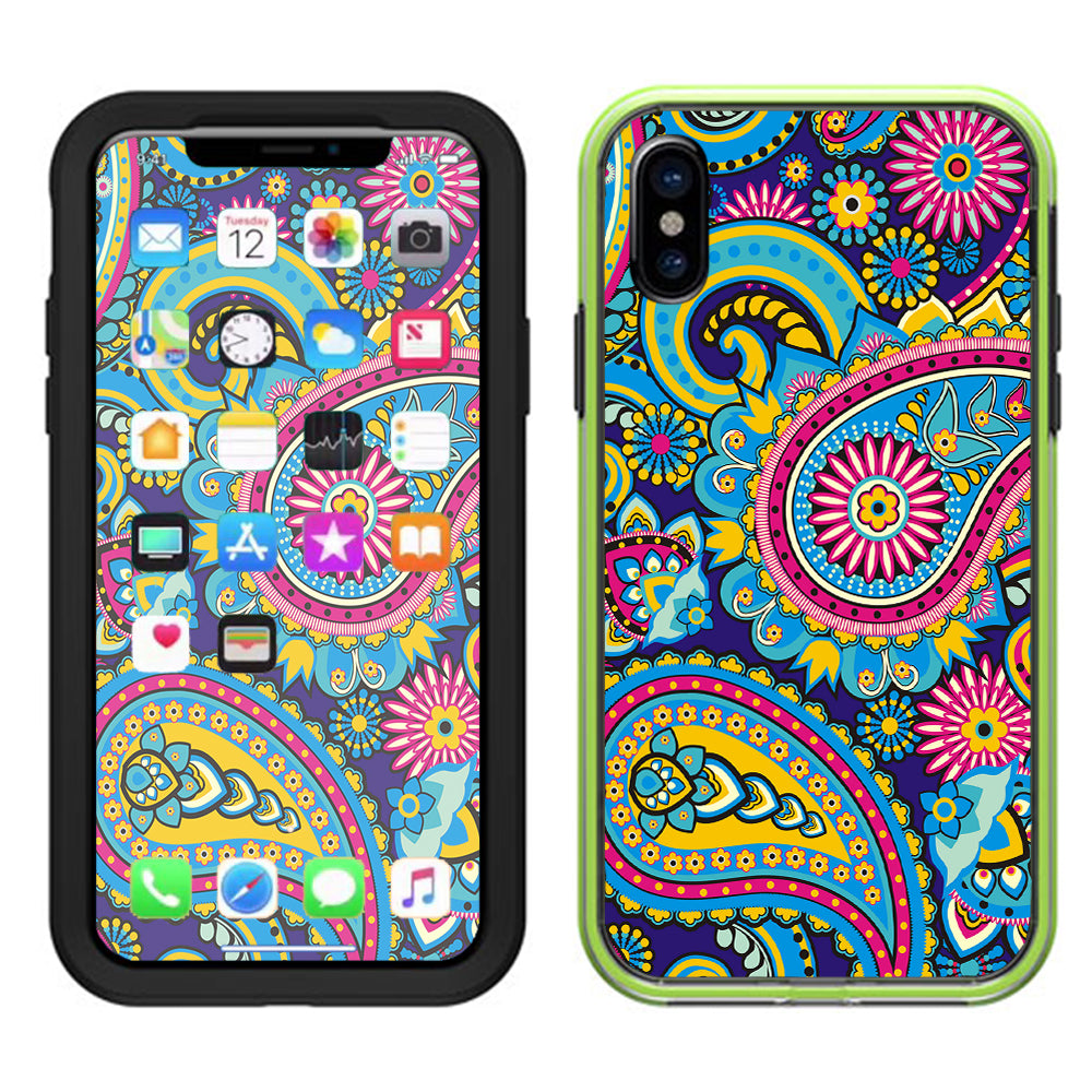 Colorful Paisley Mix Lifeproof Slam Case iPhone X Skin