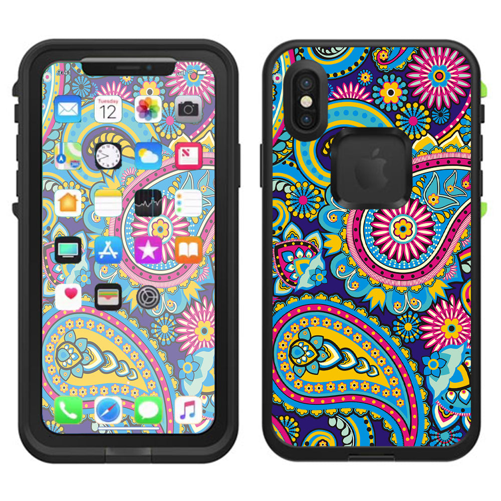  Colorful Paisley Mix Lifeproof Fre Case iPhone X Skin
