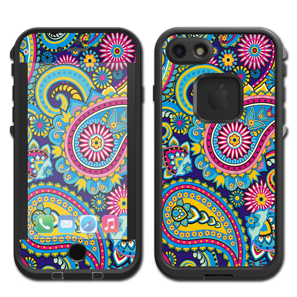  Colorful Paisley Mix Lifeproof Fre iPhone 7 or iPhone 8 Skin