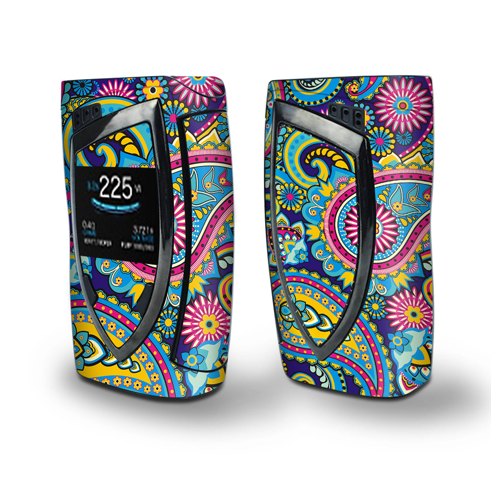 Skin Decal Vinyl Wrap for Smok Devilkin Kit 225w Vape (includes TFV12 Prince Tank Skins) skins cover/ Colorful Paisley Mix