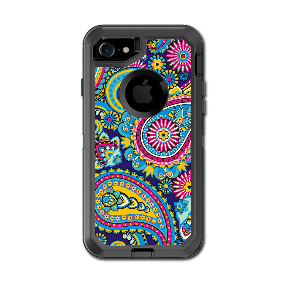  Colorful Paisley Mix Otterbox Defender iPhone 7 or iPhone 8 Skin