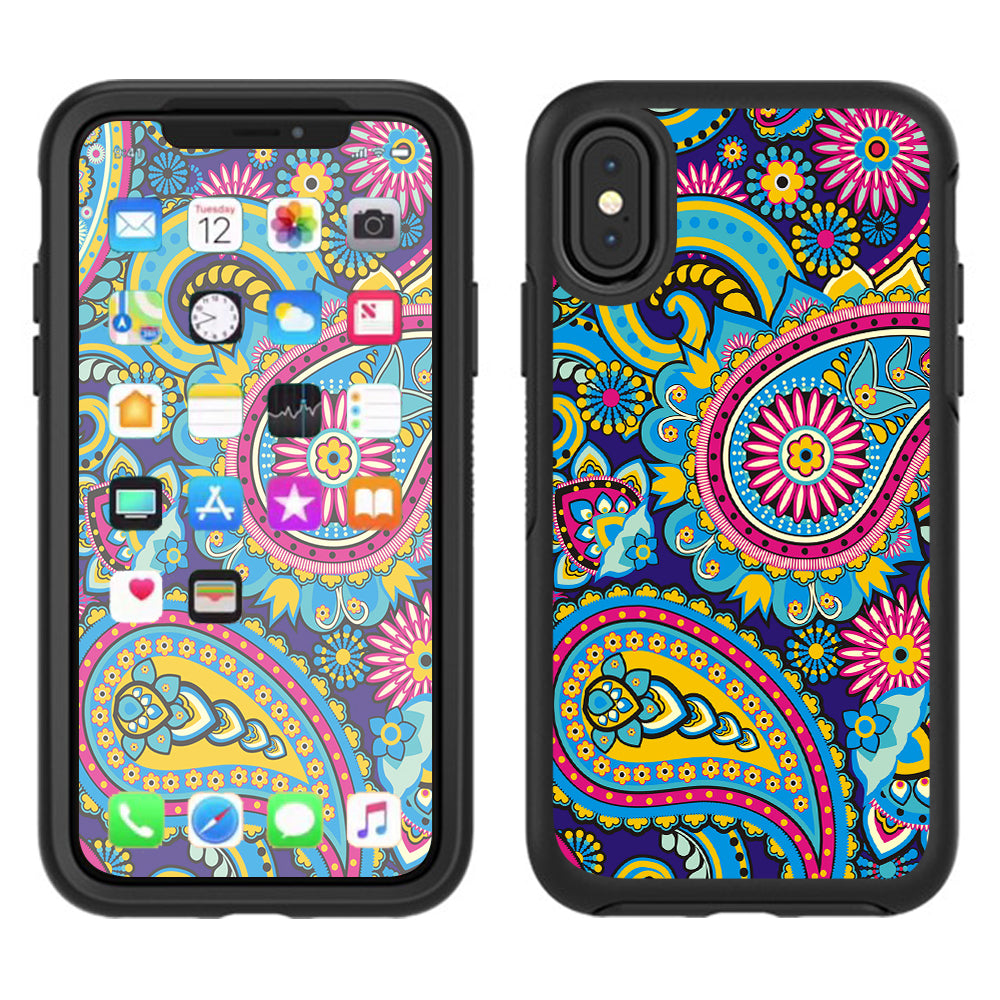  Colorful Paisley Mix Otterbox Defender Apple iPhone X Skin