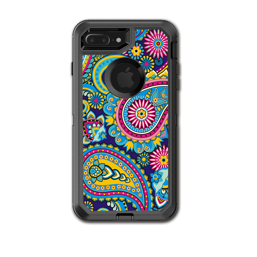  Colorful Paisley Mix Otterbox Defender iPhone 7+ Plus or iPhone 8+ Plus Skin