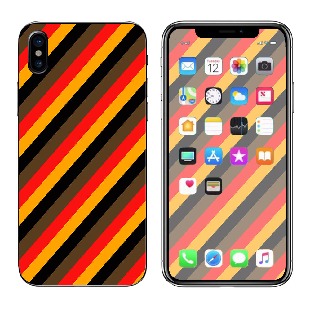  Retro 70'S Lines Apple iPhone X Skin