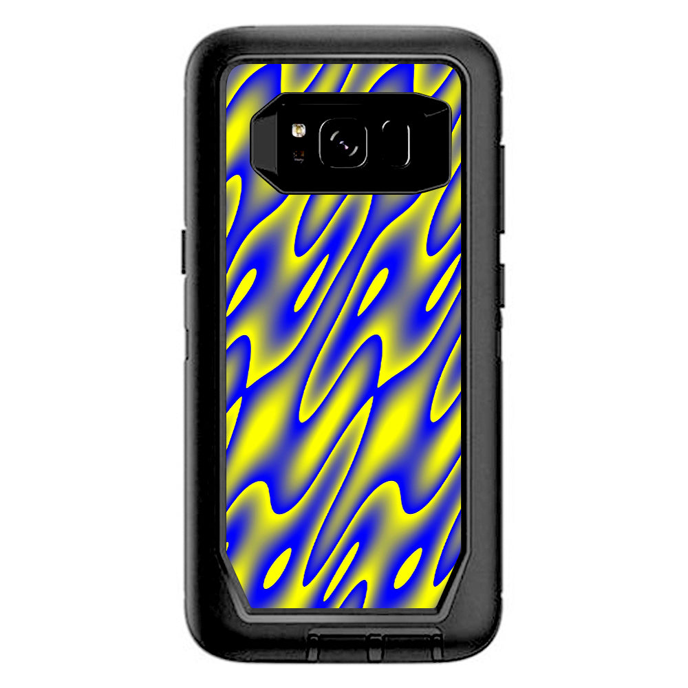  Neon Blue Yellow Trippy Otterbox Defender Samsung Galaxy S8 Skin
