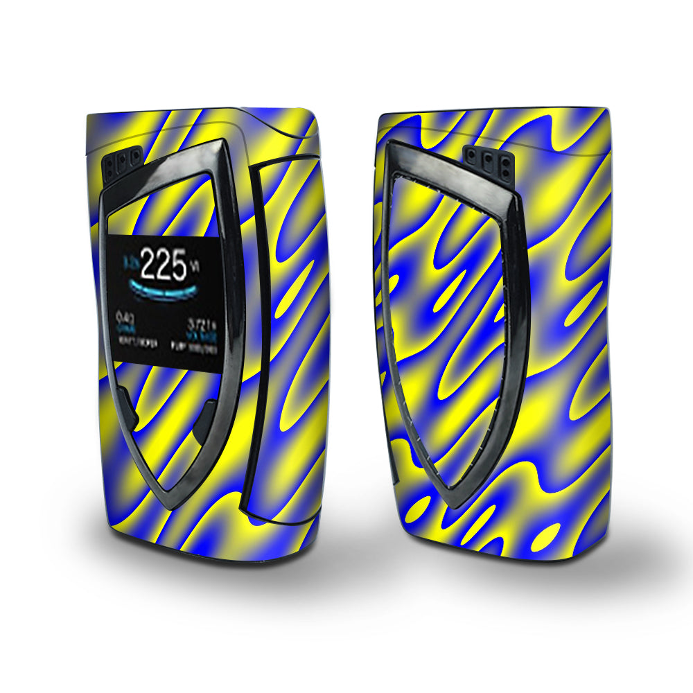 Skin Decal Vinyl Wrap for Smok Devilkin Kit 225w Vape (includes TFV12 Prince Tank Skins) skins cover/ Neon Blue Yellow trippy