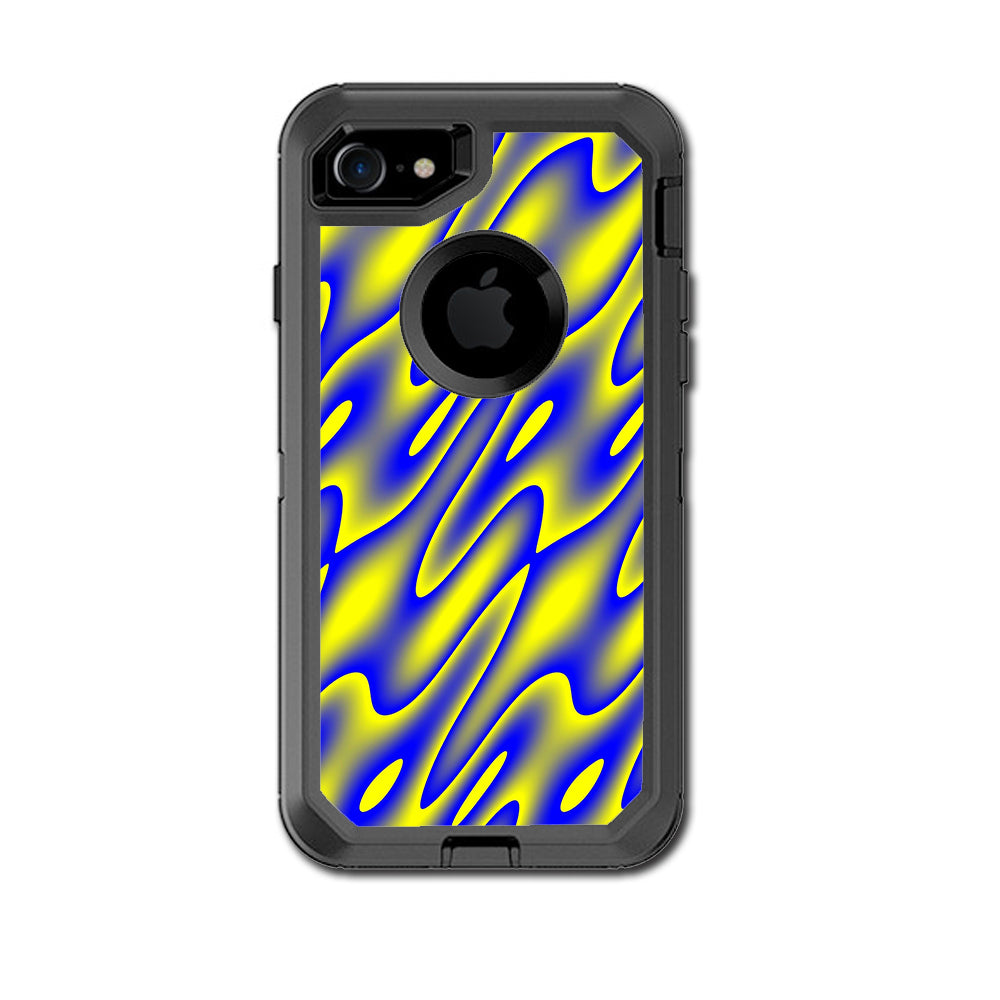  Neon Blue Yellow Trippy Otterbox Defender iPhone 7 or iPhone 8 Skin
