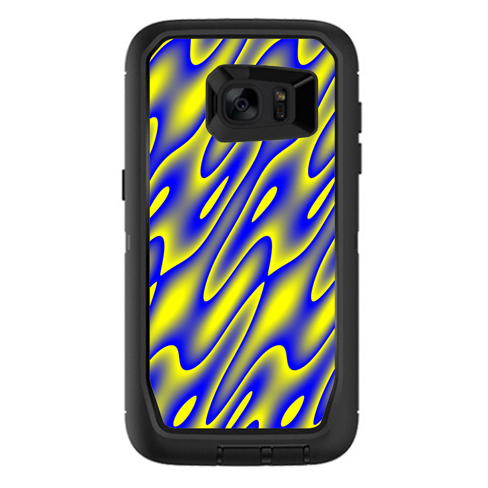  Neon Blue Yellow Trippy Otterbox Defender Samsung Galaxy S7 Edge Skin