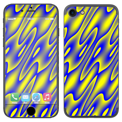  Neon Blue Yellow Trippy Apple iPhone 7 or iPhone 8 Skin