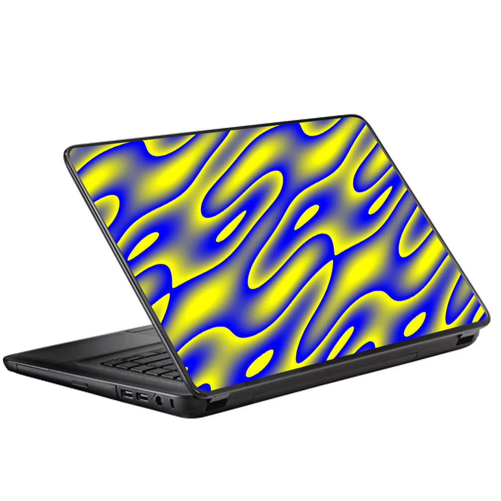  Neon Blue Yellow Trippy Universal 13 to 16 inch wide laptop Skin