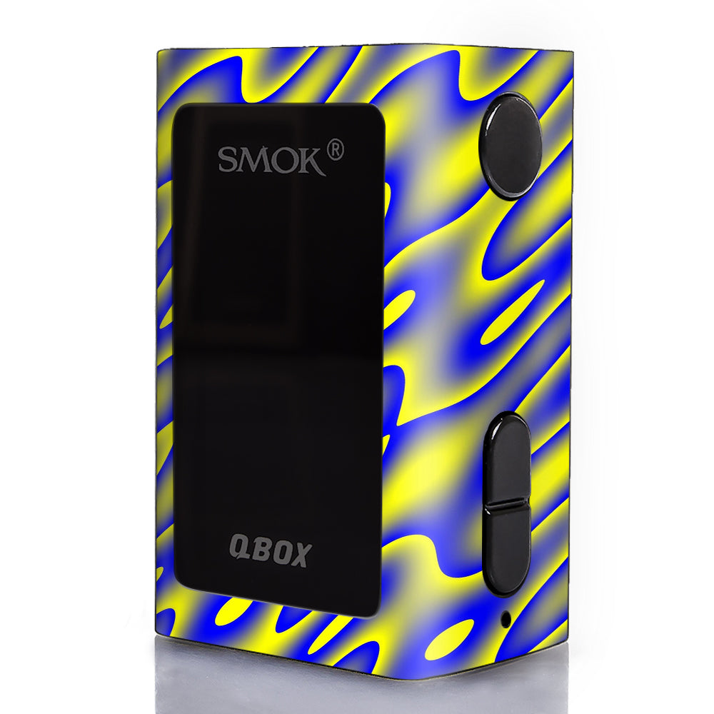  Neon Blue Yellow Trippy Smok Q-Box Skin