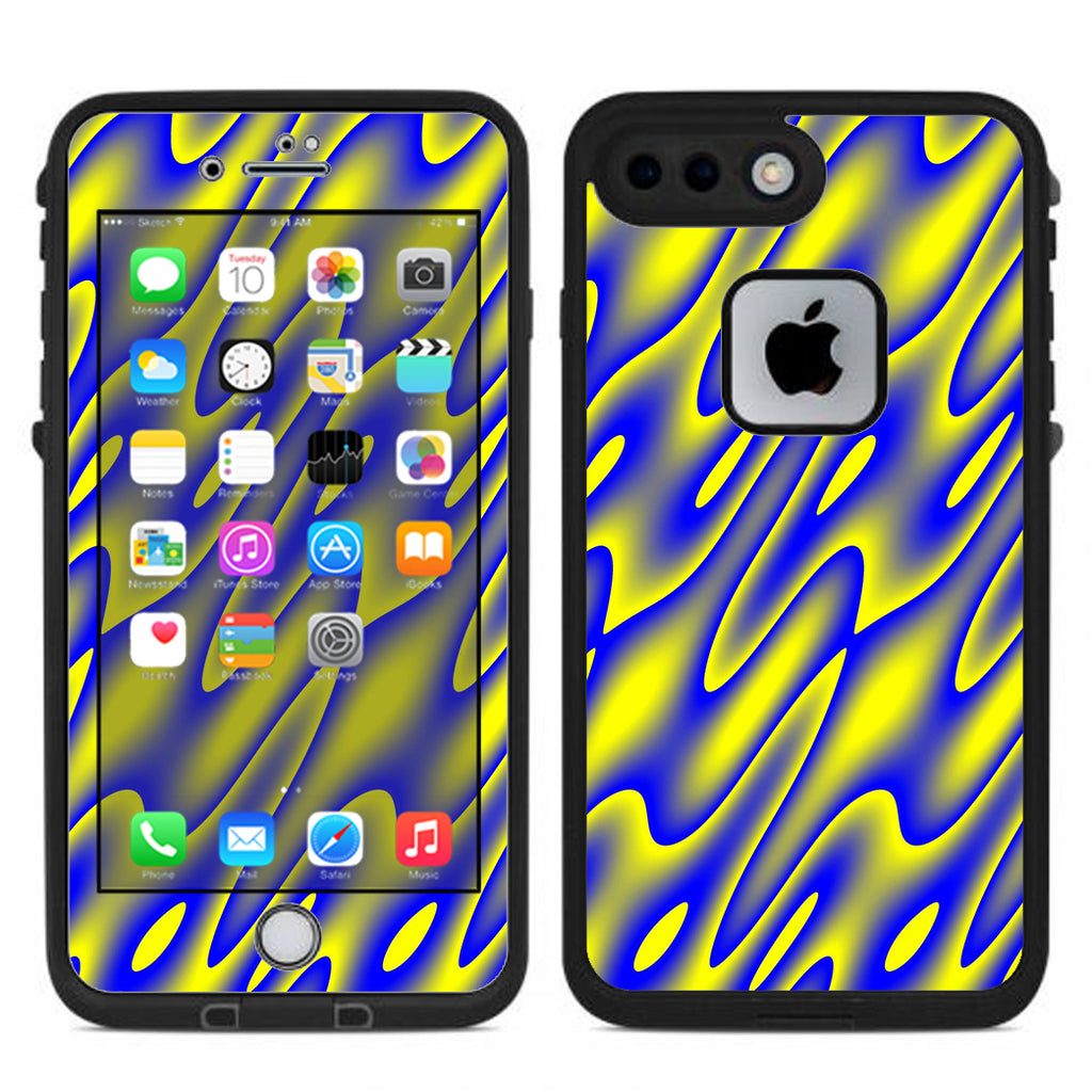  Neon Blue Yellow Trippy Lifeproof Fre iPhone 7 Plus or iPhone 8 Plus Skin