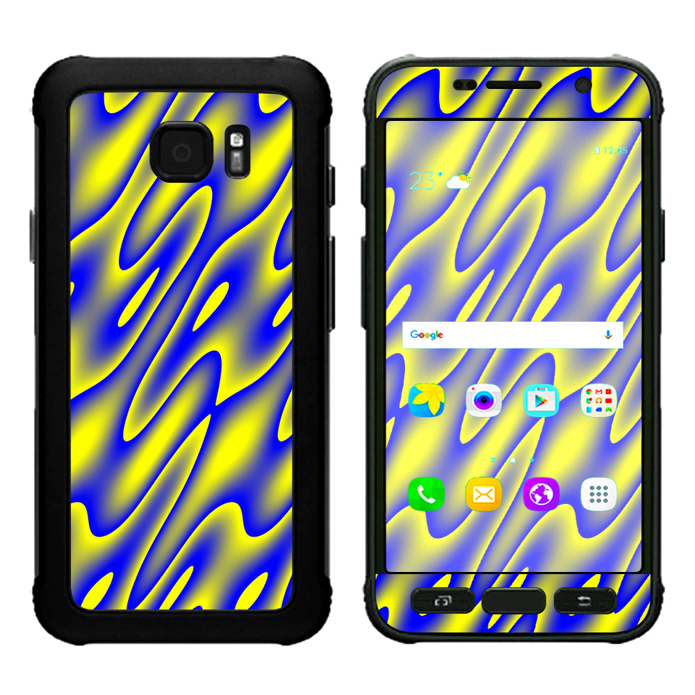  Neon Blue Yellow Trippy Samsung Galaxy S7 Active Skin