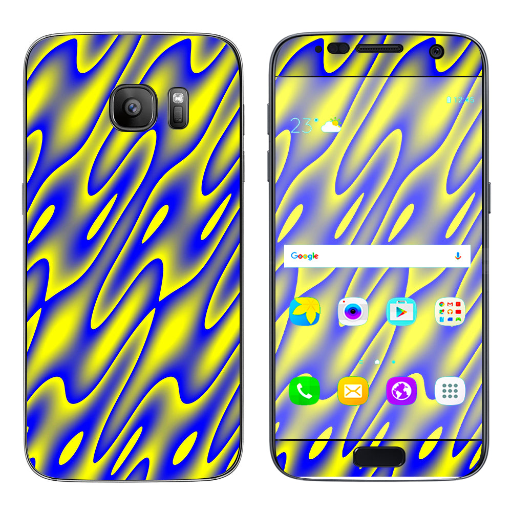  Neon Blue Yellow Trippy Samsung Galaxy S7 Skin