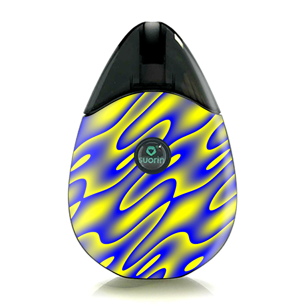  Neon Blue Yellow Trippy Suorin Drop Skin