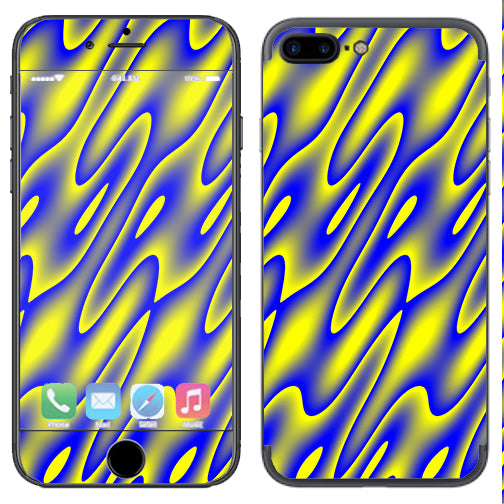  Neon Blue Yellow Trippy Apple  iPhone 7+ Plus / iPhone 8+ Plus Skin