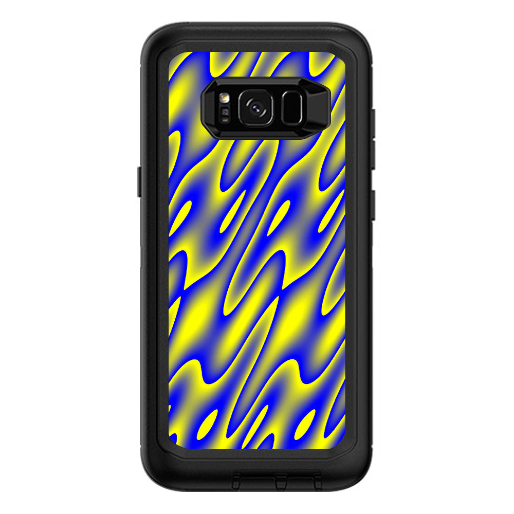  Neon Blue Yellow Trippy Otterbox Defender Samsung Galaxy S8 Plus Skin